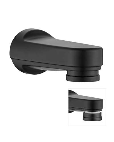 Metal Pull Down Bathtub Spout with Diverter 5-1/4 Length Repair Part Tub Spout Rebuilt with RP33794& RP12307 Matte Black