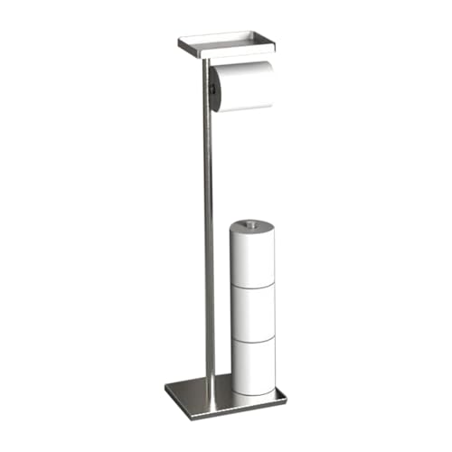 Portarrollos de papel higiénico de pie - 4 rollos de acero inoxidable organizador de almacenamiento - Organizador para papel higiénico - Para el hogar, salón, dormitorio, baño, apartamento, escuela