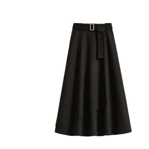 Plus Size High Waist A-Line Midi Skirt