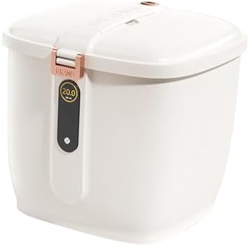 Large 20lb Capacity Rice Bucket Container With Lid - Airtight Food Storage Bin For Flour, Sugar, Pet Food