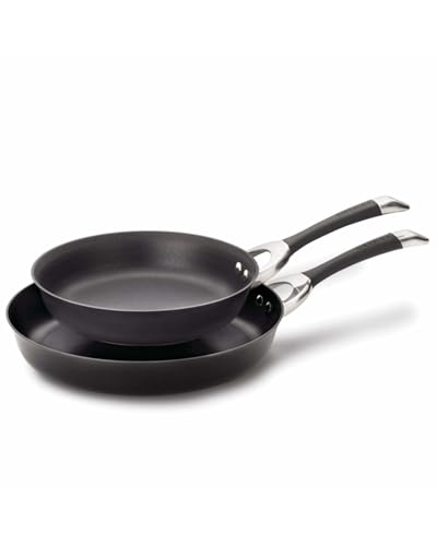 Image of Circulon Symmetry Hard Anodized Nonstick Frying Pan Set / Skillet Set - 10 Inch and 12 Inch, Black
