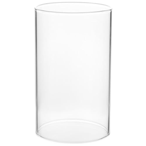 VICASKY Cylinder Hurricane Bottomless Cylindrical Chimney - Glass Cylinder Candle Holder Hurricane Candle Holder Glass, Open Ended Bottomless Cylindrical Glass Lamp Shade Chimney Glass Candle Holder