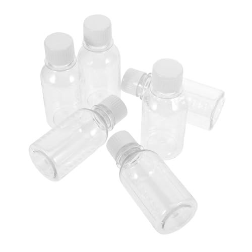 FELTECHELECTR 6pcs Pill Jar Medicine Storage Bottles Lab Chemical Bottle Capsules Container Powder Pill Bottle Tablets Powder Holder Medicine Chemical Bottles Medicine Bottle The Pet Transparent