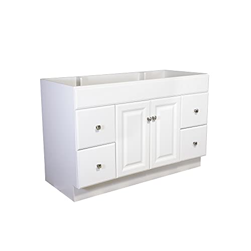 Design House 597278 Wyndham Unassembled Bathroom Vanity Cabinet Without Top, 48 x 21/2 Door, 4 Drawer, White Design House 597278 Wyndham Unassembled Bathroom Vanity Cabinet Without Top, 48 x 21/2 Door, 4 Drawer, White