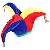 IDS Home Funny Multicolor Halloween Jester Clown Mardi Gras Party Costume Hat Festival Celebration Parade Carnival Dress up Accessories Rainbow Jester Hat 3 Peak Lovely Funny Mardi Gras Hat