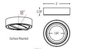 Nora NMP2-LED35B 24V Josh LED Puck Light, Recessed Or Surface Mounted...