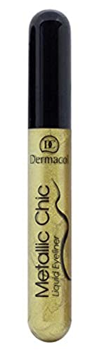Delineador líquido Dermacol Metallic Chic Dorado miniatura 1