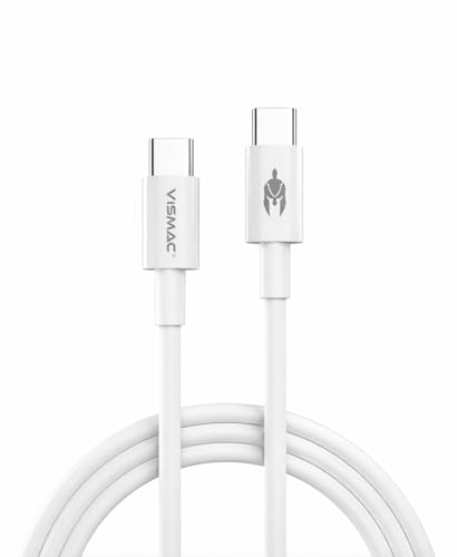 Image of Vismac Type C to Type C Cable, 60W Fast Charging Support,1M Durable PVC Build, High-Speed Data Transfer & Safe Power Delivery for All USB-C Devices (White)