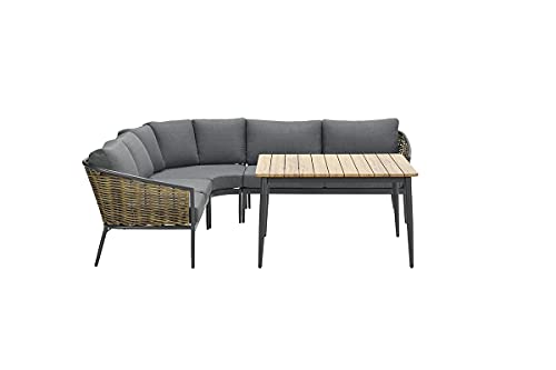 GI 58274EG Bali Lounge Dining Set Carbon Black/Natural rotan/Mystic Grey – Bild 3