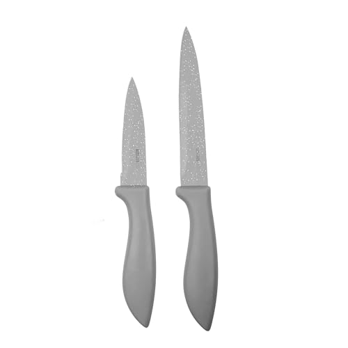 Image of SKYTONE Knife Set of 3 with Cover, Stainless Steel Knives for Kitchen| Sharp Edge Cutting Chef Knifes for Chopping Vegetables, Fruits, Multipurpose Knife, Kitchen Tools (Grey Pack of 2)