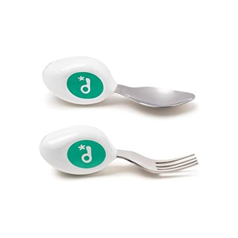 Doddl Cutlery Set, Toddler Self Feeding Cutlery, Spoon and Fork, 12months+ (Aqua) Cover