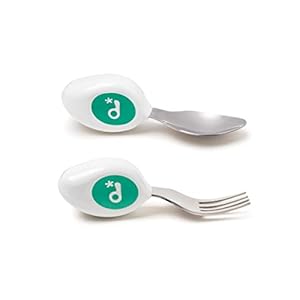Doddl Cutlery Set, Toddler Self Feeding Cutlery, Spoon and Fork, 12months+ (Aqua)