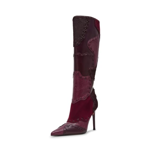 Steve Madden Women's Revive Knee High Boot, Burgundy Multi, 7