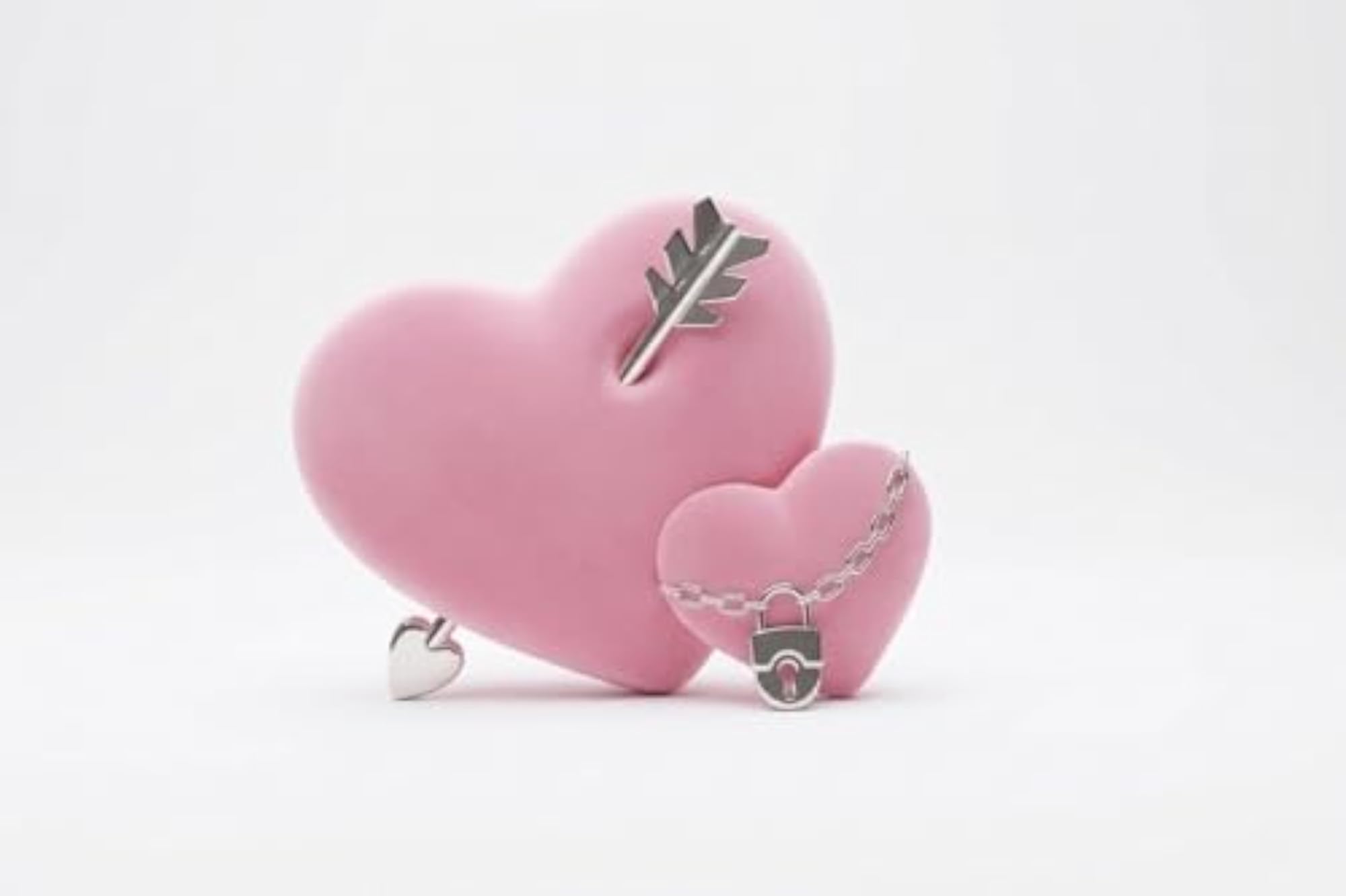Heart Shape Jewelry Box with Arrow & Love Lock Design