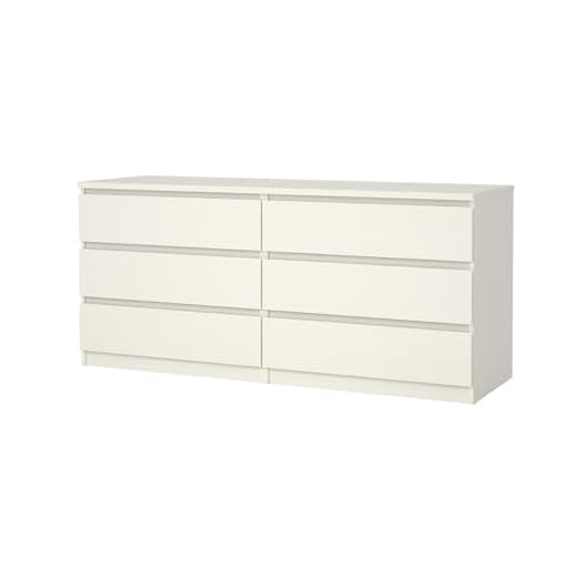 Tvilum 6 Drawer Double Dresser, White Wood Grain