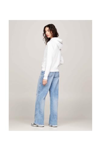Tommy Jeans Damen Hoodie mit Kapuze, Weiß (Ecru), L – Ansicht 3