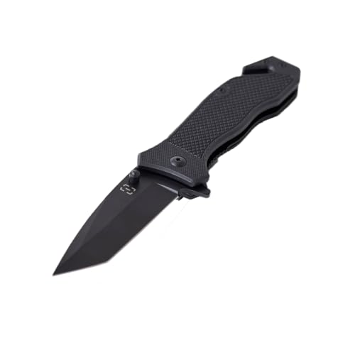 Invictus Canivete Phantom Black - Aço Inoxidável, 8 cm, Ponta Tanto, Tático, Luta
