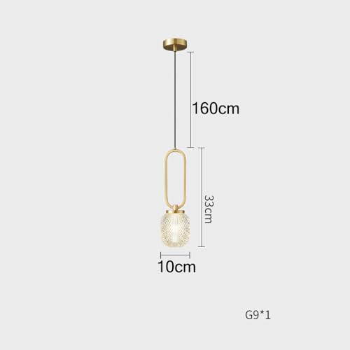 Lámpara colgante de latón antigua de 2 luces con tulipa de cristal para baño y salón 6