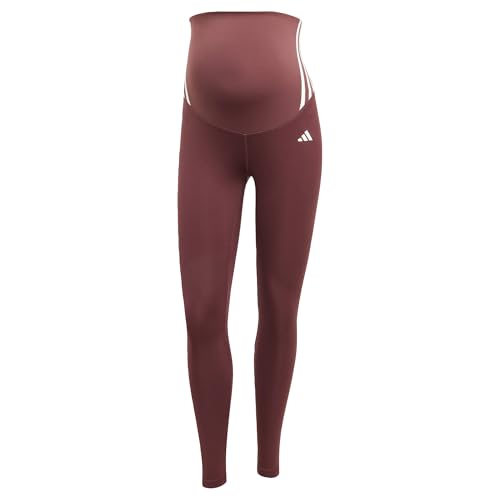 adidas Women's Mallas largas Optime Essentials (Premamá), Aurora Ruby/Brown, S