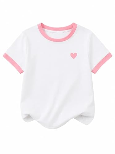 Image of Girls' Graphic Tees Summer Cute Tops Casual Short Sleeve Crew Neck T Shirts
