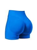 QSHOW Plus Size Biker Shorts for Women High Waist Tummy Control Scrunch Butt Lifting Spandex Compression Seamless Non-See Through Royal Blue 4' Yoga Shorts for Gym Workout (XXXL)