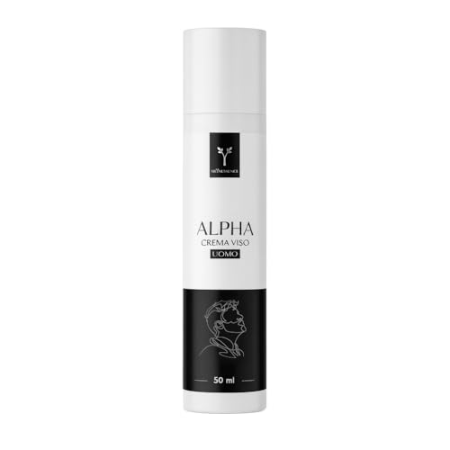 Crema Viso Uomo | Skynessence ALPHA | Idratante con Aloe Vera, Burro di Karité e Vitamina C | Azione Lenitiva e Rivitalizzante | Pelle Luminosa, Tonica e Giovane| 50 ml – Made in Italy