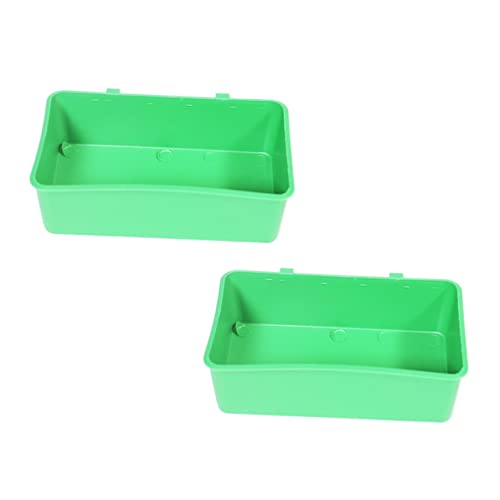 Hohopeti 2Pcs Green Parrot Bathing Tub Pet Bird Bath Basin for Cage Shower Basin Supplies for Parrots Canaries and Cockatiels