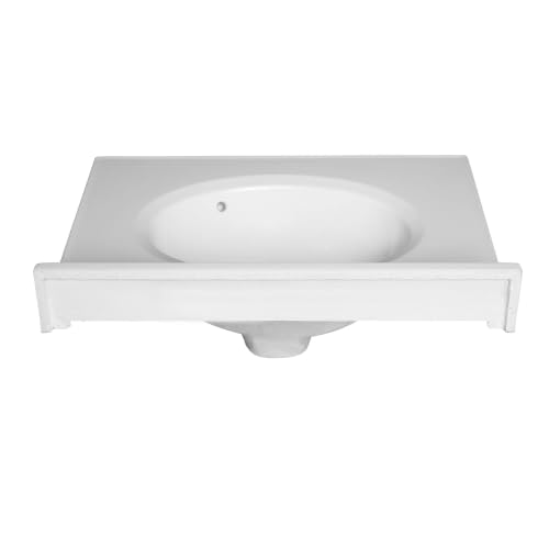 Image of Fine Fixtures Cultured Marble Composite Bathroom Sink Top - Fits Standard 24 inch Vanity | Elegant and Durable Bathroom Sinks for Modern Homes - Upgrade Your Space - Perfect for Any Bathroom Design