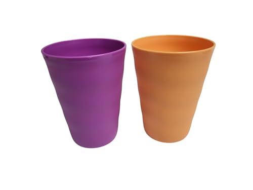 Tupperware Juego (2) vasos de plástico de 330 ml, color naranja y morado, 330 ml