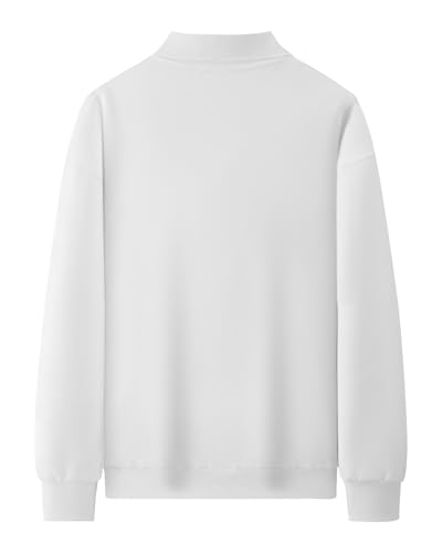 Men's Basic Polo Sweatshirt Soild Quarter Button Pullover Sweatshirts Casual Long Sleeve Top for Fall Winter3