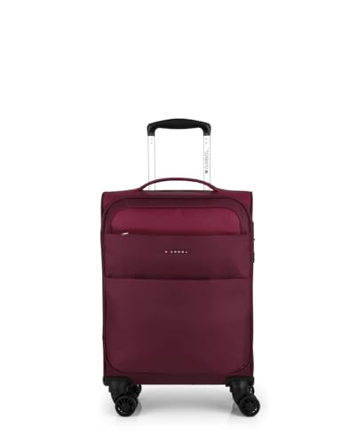 Gabol - Maleta de Cabina Blanda Cloud 55x38x20 cm - Equipaje de Mano Ligero 2kg con Capacidad 35L - 4 Ruedas Dobles y Cerradura TSA - Diseño Español en EVA Resistente y Flexible - Burdeos