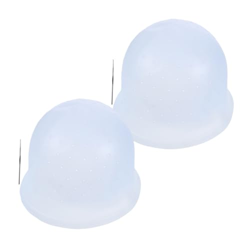 HAMPPLIES 2 Juegos Gorro de Silicona para Teñir Cabello con Preperforados y Gancho de Acero Reutilizable para Mechas y Coloración Casa Herramienta Versátil para Peluquería y DIY