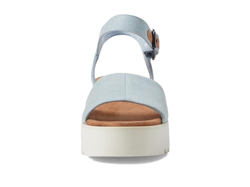 Image of TOMS Women's Diana Wedge Heel Sandal, Leather Upper, Rope-Wrapped Midsole, Adjustable Strap, Buckle, OrthoLite Insole