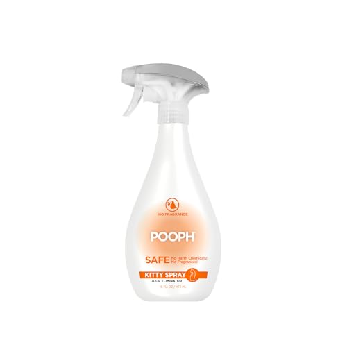 POOPH Kitty Spray - Odor Eliminator 16oz - Dismantles Odors on a Molecular Basis - Cats Freshener Eliminator Urine Poop Pee Deodorizer Fresh Clean Furniture Potty Safe