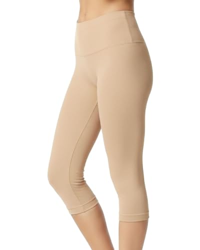 Double Agent High Waist Shaping Capris - SlimMe by MeMoi - Versatile Leggings Nude Medium