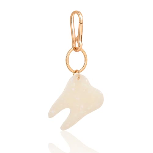 Novelty Keychain with Gold Metal Hook, Pink and Clear Design for Women Girls Gift