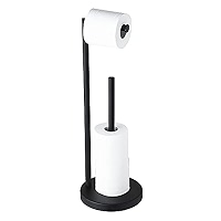 MARMOLUX Toilet Paper Holder Stand - Matte Black, Free-Standing With Storage For 4 Jumbo Rolls, 304 Stainless Steel