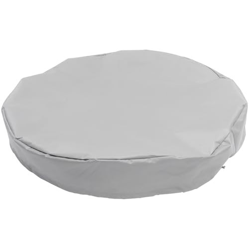 OSALADI 210D Oxford Fabric Waterproof Barrel Cover, 65x10cm Grey Rain Bucket Protective Dustproof Seal Lid for Outdoor Water Tank, Suitable for Rain Barrel and Bucket Truck Accessories