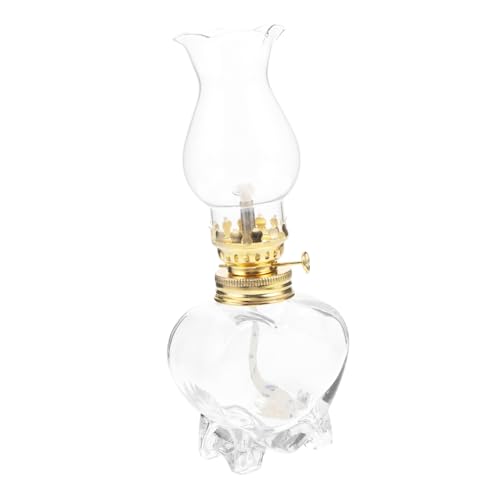 DOITOOL Vintage Glas Petroleumlampe im Retro Stil Dekorative Kerosinlampe für Innenräume Stilvolle Tischleuchte für Wohnzimmer Schlafzimmer Party...
