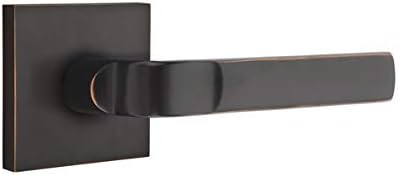 EMTEK Concealed Fastener Square Rosette Passage Set with Matching Finish Aston Lever - Choice of 7 Finishes - C5110ASTUS10B - Oil Rubbed Bronze (US10B)