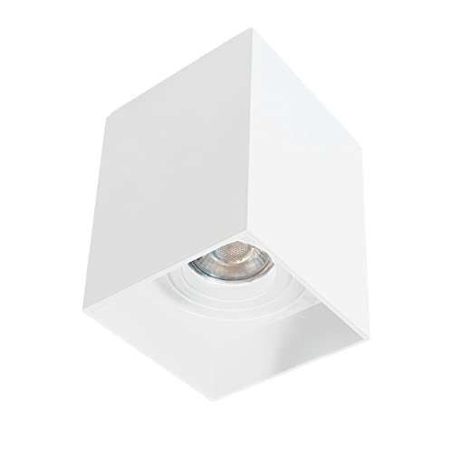 wonderlamp - Foco techo de Superficie Blanco, Foco orientable 30º, Bombilla GU10, IP20, Classic