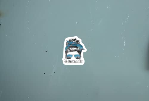 2 Pack Motorcycle Life 4.5 Inch Girl Motorcycle Rider - Cycle Old Lady Biker - Cars Trucks Moped Helmet Hard Hat Auto Automotive Craft Laptop Vinyl Decal Store Window Wall Sticker |Ps128| #TOP3