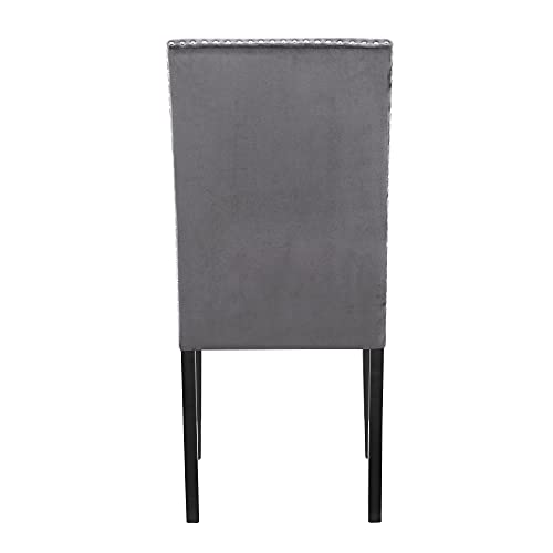 New Classic Furniture Celeste Gray Velvet Upholstered Dining Side Accent Chair, Set Of 2 #TOP3