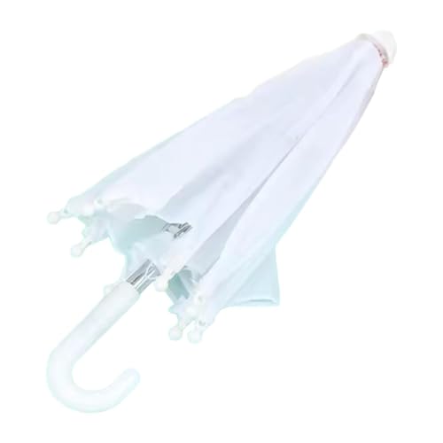 Guohetuk ドールハウスミニチュア傘、かわいい傘パラソルオーナメント、子供のおもちゃ、18インチの女の子人形用吊り下げ装飾小道具, 白