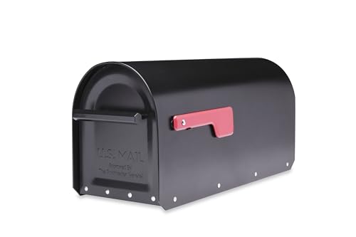 Image of Architectural MAILBOXES 5560B-R-10 Architectural Mailboxes Sequoia Post Mount Mailbox, Large, Black