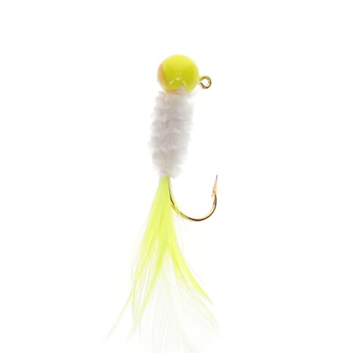 Strike King Mr. Crappie Slab Daddy Live Hair, Refrigerator White, 1/8oz
