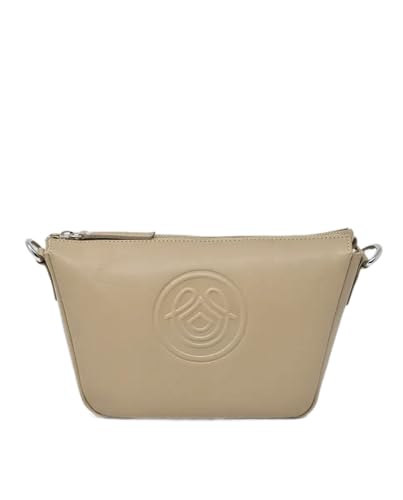 Laura Valle Bolso Bandolera Mujer Piel Auténtica Modelo DANIELA – Bolsos de Piel Autentica Mujer Elegantes y Prácticos con Logo – Bolso Hombro (Camel)