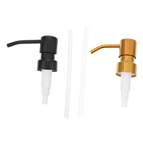 BESTYASH 2Pcs Stainless Steel Lotion Bottle Dispenser Pumps Replacement Soap Pumps for Home Use Elegant Finish for Shampoo Hand Soap and More
