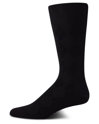 Cole Haan Mens Dress Socks - Breathable Comfort Stretch Crew-Length Work Socks for Men for Business Formal Wear (Sizes: 7-12), Size 7-12, Black