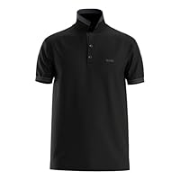 BOSS Men's Paddy Curved Polo Shirt, BLACK, XL